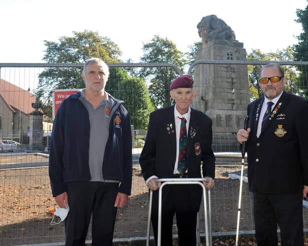 The Grangemouth branch of The Royal British Legion Scotland chairman Alan Lochrie, member Stuart McDonald and vice chairman Ray Burns. Picture: Michael Gillen.
