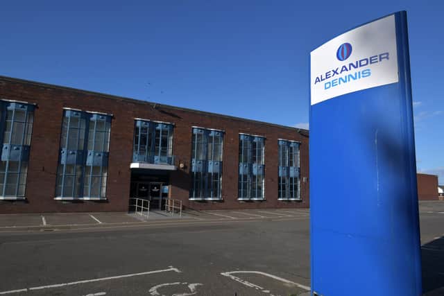The union Unite has claimed Alexander Dennis Limited planned to cut 650 of its UK jobs prior to the outbreak of Covid-19. Picture: Michael Gillen.