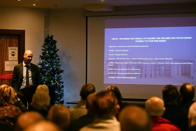 Ian Fergus spoke at the club's AGM in December, giving a talk about the future of the club's youth development structure