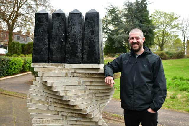 Sculpture 20/20 by Alex Allan unveiled at Forth Valley Sensory Centre in Camelon