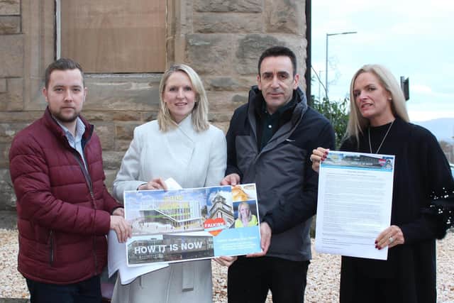 A group of town centre businesses has launched a petition calling on Falkirk Council to honour its promise to build a new council HQ and arts centre in the town centre.