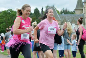 These ladies are determined to reach the finish line and raise money for the charity.