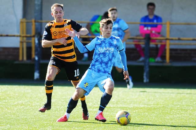 Falkirk in action against Alloa this afternoon (Picture: Michael Gillen)