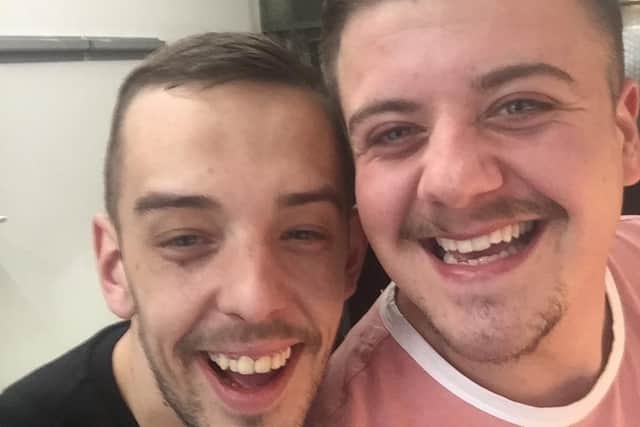 DJ Chris Boom, from Grangemouth, with transgender friend Blair Williamson. Contributed.