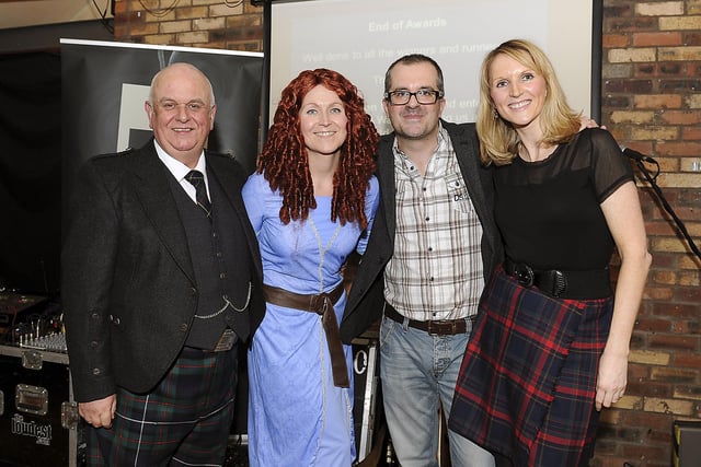 Howgate staff Bill Wilson, Suzanne Arkinson and Margaret Foy with Ewen Cameron.