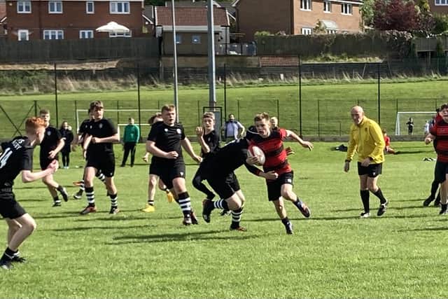 Falkirk High in action against Braes High in Round Two of the Schools Cup league (Picture: Falkirk High School)