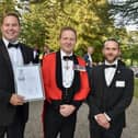 Alistair McKean, FVC’s training & business development manager (pictured right) and Colin McMurray FVC’s director of commercialisation and skills (left), with  Major General Bill Wright (centre) the Army's senior representative in Scotland. Pic: Contributed