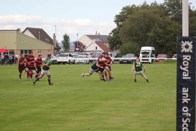 Grangemouth Stags in actiuon during Saturday's victory over Caithness (Pic courtesy of Grangemouth Stags)