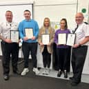 Baristas one and all - staff and inmates of Polmont YOI proudly display their certificates(Picture: Submitted)