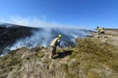 Fire crews tackling a wildfire at the Kilpatrick Hills reservoir. (Pic: John Devlin)