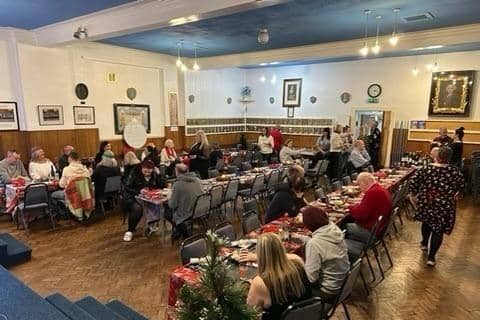 The Community Christmas dinner organised by the Merrilees family which took place in the Masonic Hall in Grahams Road, Falkirk in 2023. Pic: Contributed