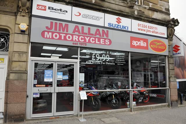 Two Beta motorbikes were stolen from Jim Allan Motorcycles in Falkirk the early hours of Saturday morning. Picture: Michael Gillen.