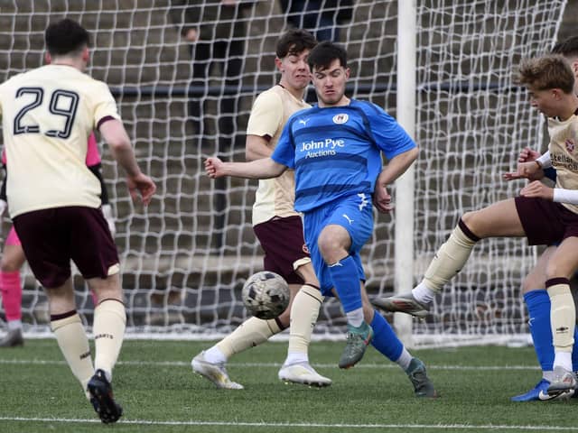 Bo'ness United sealed a 4-3 win over Hearts B to move up into seventh (Photo: Alan Murray)