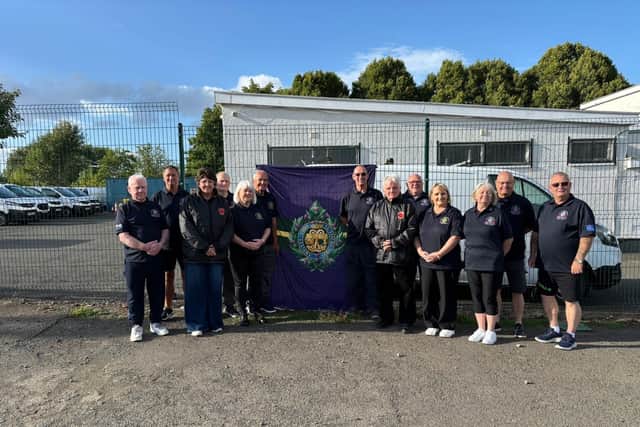 ASA Scotland give a donation to Argyll and Sutherland Highlanders Grangemouth branch towards a trip to the French and Belgium battlefields. Pic: Contributed
