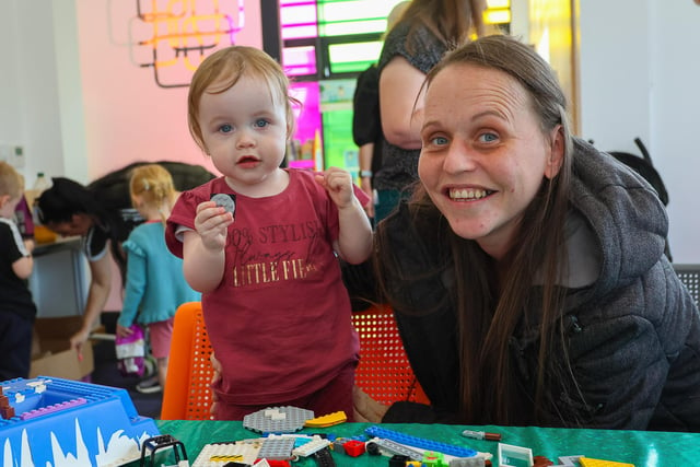 Never too young to enjoy Lego - Jennifer with one-year-old daughter Madison.