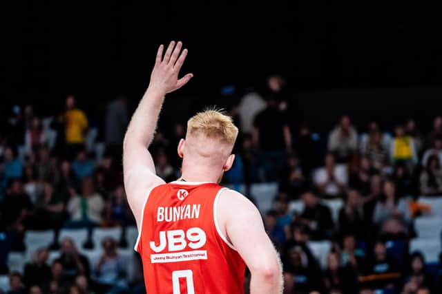 Jonny Bunyan thanks the crowd during his testimonial match which took place over the weekend at Caledonia Gladiators' Playsport Arena (Pictures by Ross Wardrop/Falkirk Fury)