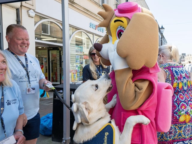 PAW Patrol's Skye meets a guide dog puppy fan.