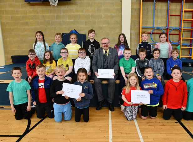 Deanburn Primary's P4M have been working on Send my Friend to School 2022 project which they presented to MP Martyn Day