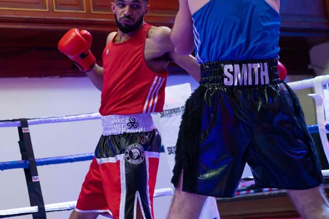 Elite boxer Balaal Waheed emerged victorious on points in his bout (Pictures by Eindp Sports Photography)