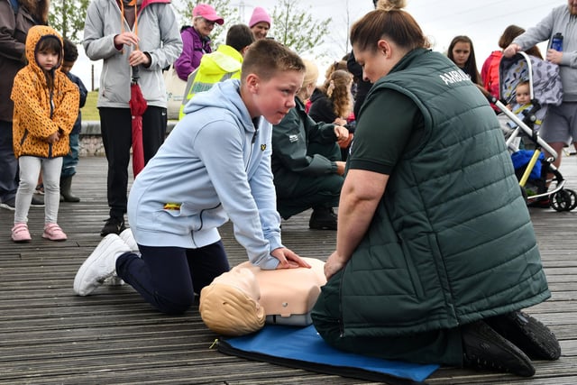 Scottish Ambulance Service staff gave CPR demonstrations to the public