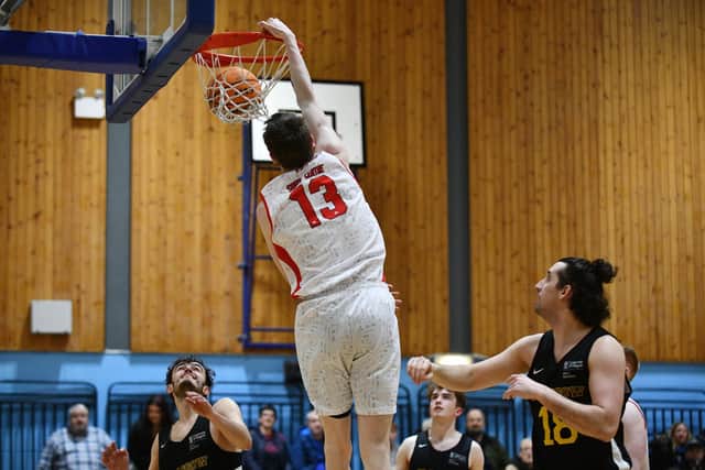 Murray Hendry in action for Falkirk Fury during the senior men’s 96-66 victory (Pictures by Michael Gillen)