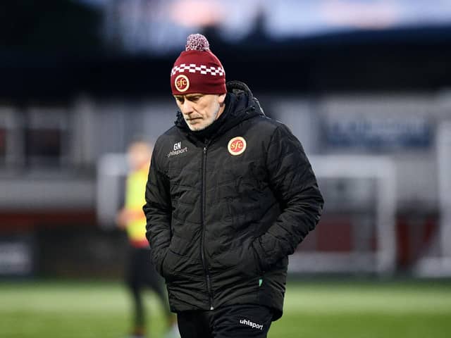Frustrated Stenhousemuir boss Gary Naysmith (Photo: Michael Gillen)
