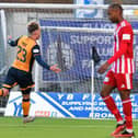 25-11-2023. Picture Michael Gillen. FALKIRK. Falkirk Stadium. Falkirk FC v Formartine United FC. Season 2023 - 2024. The Scottish Gas Men's Scottish Cup 3rd round. Goal Falkirk, Ethan Ross 23. 