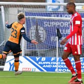 25-11-2023. Picture Michael Gillen. FALKIRK. Falkirk Stadium. Falkirk FC v Formartine United FC. Season 2023 - 2024. The Scottish Gas Men's Scottish Cup 3rd round. Goal Falkirk, Ethan Ross 23. 