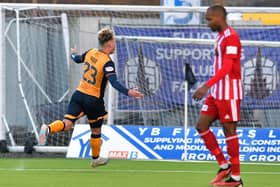 25-11-2023. Picture Michael Gillen. FALKIRK. Falkirk Stadium. Falkirk FC v Formartine United FC. Season 2023 - 2024. The Scottish Gas Men's Scottish Cup 3rd round. Goal Falkirk, Ethan Ross 23. 