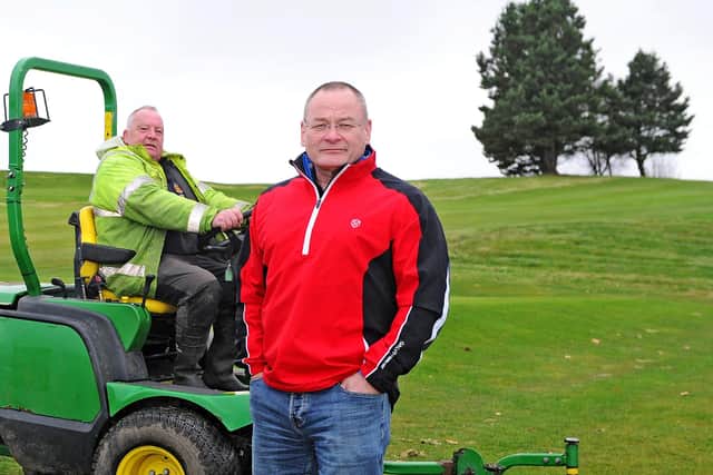 Green keeper, John Easton, and Braes Golf Club owner Steve Matthews. Pic: Michael Gillen