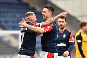 02-03-2024. Picture Michael Gillen. FALKIRK. Falkirk Stadium. Falkirk FC v Annan Athletic FC. Season 2023 - 2024. Matchday 26. SPFL cinch League One. Goal Falkirk, Callumn Morrison 7.