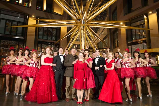 The cast of White Christmas The Musical at the Edinburgh Playhouse at the St James Quarter