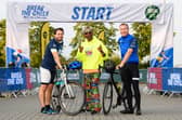 Sir Chris Hoy, alongside TV fitness guru Mr Motivator, helped to kick off Social Bite's Break the Cycle campaign as cyclists pedalled from Glasgow to Edinburgh to raise money to build two new villages in Glasgow and London for those experiencing homelessness. Picture: Ian Georgeson.