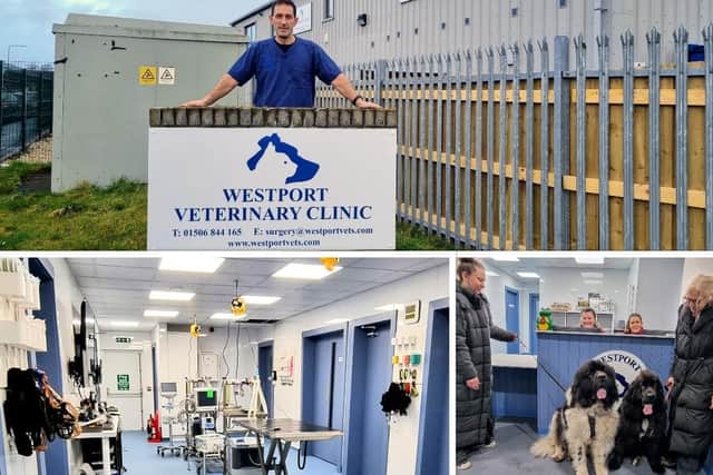 The new Westport Veterinary Clinic practice is located at Unit 42 Mill Road Industrial Estate in Linlithgow.