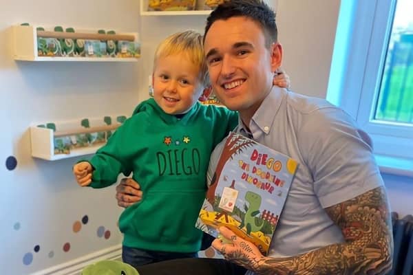 Scott Mitchell and son MIles, the inspiration behind  Diego The Doodling Dinosaur