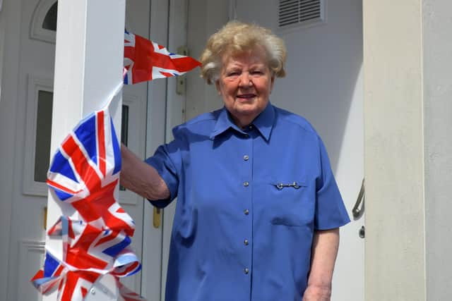 Helen Burness, pictured in 2020 when her family and neighbours threw a surprise VE Day party for her