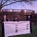 Falkirk MP Euan Stainbank, Baillie Billy Buchanan, Cllr Jack Redmond are calling for a railway station at Bonnybridge.