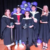 Forth Valley College Inspirational students from the Falkirk area, left to right,  Alex Velzian, Rowan Maxwell, Allison Potts, Preston James Quinn and Jennifer Petrie.