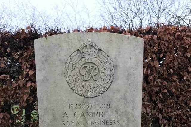 The Commonwealth Grave for Lance Corporal Alexander Campbell of Grangemouth who is buried in Eiganes Cemetery, Stavanger, Norway. Pic: Contributed