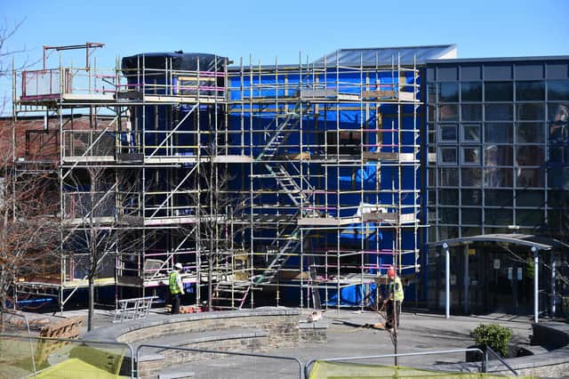 Maddiston Primary School has been turned into a building site ahead of extensive repairs. Pic: Michael Gillen
