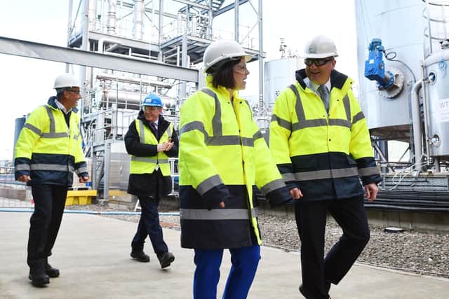 Deputy First Minister Kate Forbes learns more about Celtic Renewables from CEO Mark Simmers. Pic: Michael Gillen