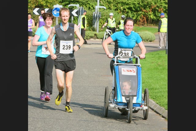 Family running together.