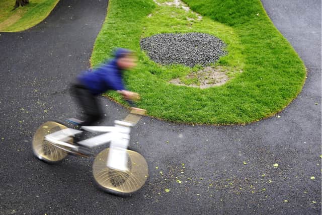 A new pump track, similar to the one in Grangemouth's Zetland Park, will be built in Herbertshire Castle Park in Denny.  Pic: Michael Gillen.