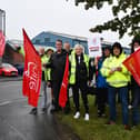 Falkirk Council workers during last summer's strike action - and it could be happening again