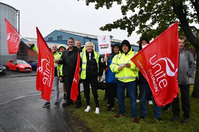 Falkirk Council workers during last summer's strike action - and it could be happening again