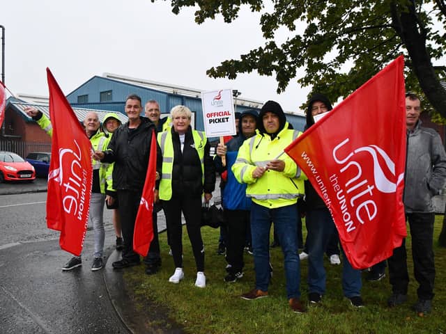 Falkirk Council workers during last summer's strike action - and it could be happening again