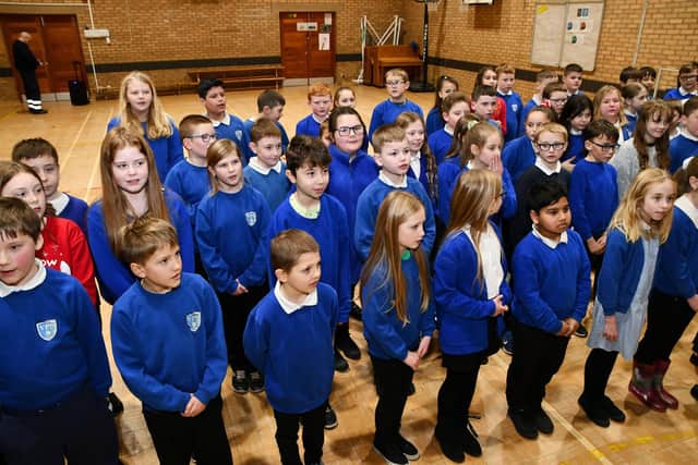 Pupils in the P5 and P6 choir entertained those visiting the cafe.
