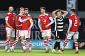 Nick Locke celebrates scoring for Broxburn against East Stirlingshire last Saturday (Pictures by Michael Gillen)