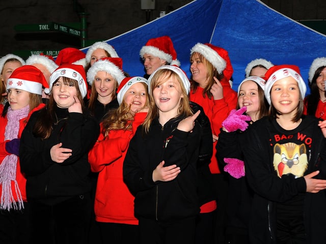 Grangemouth Town Centre Christmas lights switch on. Big Bad Wolf, 2010.