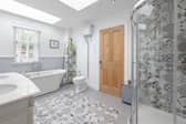 The light and spacious bathroom.
